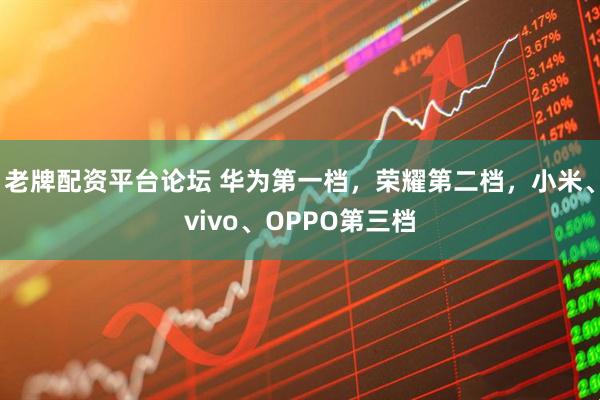 老牌配资平台论坛 华为第一档，荣耀第二档，小米、vivo、OPPO第三档