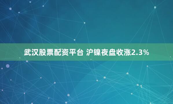 武汉股票配资平台 沪镍夜盘收涨2.3%